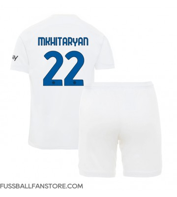 Inter Milan Henrikh Mkhitaryan #22 Replik Auswärtstrikot Kinder 2023-24 Kurzarm (+ Kurze Hosen)